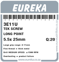 3E11 - Tek Screw Long Point -3E11_Label_T